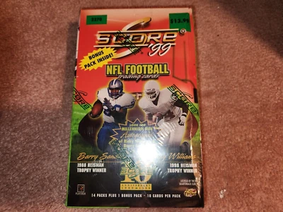 1999 SCORE FOOTBALL CARD BOX-POS.ROOKIES  MANNING-INSERTS AUTOS+FREE PEYTON CARD - Image 1 of 4
