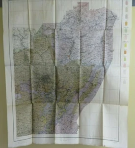1909 Antique Color Map Pennsylvania New Castle Pittsburgh Rochester 27X33 #0354 - Picture 1 of 7