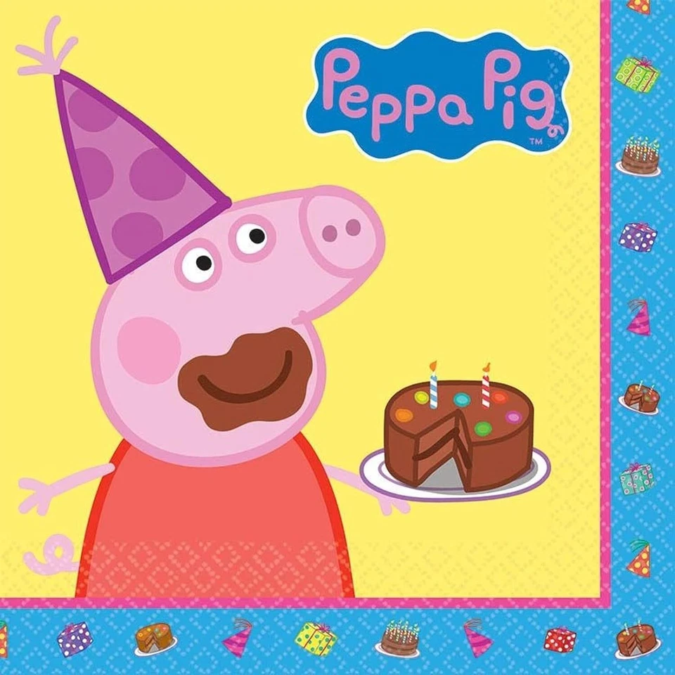 Servilletas de papel para almuerzo Peppa Pig Nick Jr espectáculo de dibujos animados niños fiesta de cumpleaños Foto 1 de 1