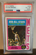 1974 Topps Basketball Julius Erving Card  #200 New Jersey Nets HOF PSA 6 (MC)