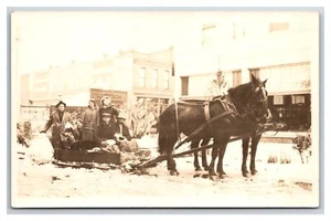 STOCKTON CALIFORNIA RPPC ~ Snowfall 1916 ~ Horse Sled ~ COCA COLA Hardware sign - Picture 1 of 2