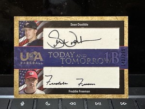 2007 USA baseball dual autograph auto Freddie Freeman Sean Doolittle /295
