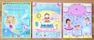 Lot 3 BALLERINAS MERMAIDS & PRINCESSES Sticker and Activity Books NEW L1 - Imagen 1 de 1