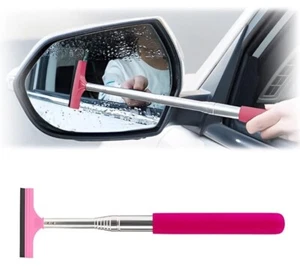 Car Rearview Mirror Wiper, Retractable Auto Glass Squeegee, Water Cleaner with T - Picture 1 of 7