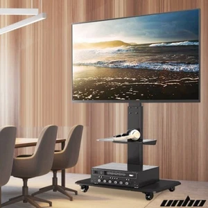 32"-70" Mobile TV Trolley Floor Stand Bracket Home Theatre School Display Stand - Picture 1 of 15