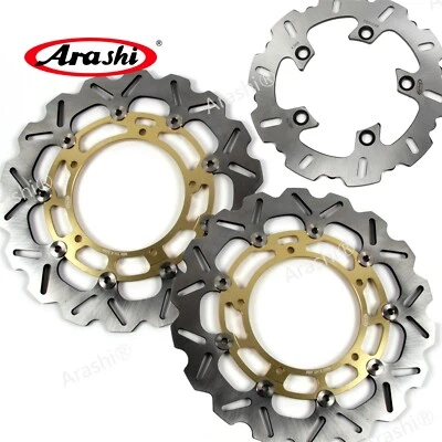 For Yamaha YZF R1 2007-2014 YZF R6 2005-2016 Front & Rear Brake Disc Rotor GOLD - Image 1 of 4