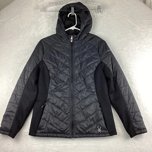 Spyder Puffer cappotto donna nero medio aderente zip intera - Foto 1 di 14