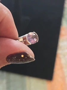 Natürlicher Amethyst & Citrin Edelstein in 925 Sterlingsilber Damenring Größe 5,5 - Bild 1 von 6