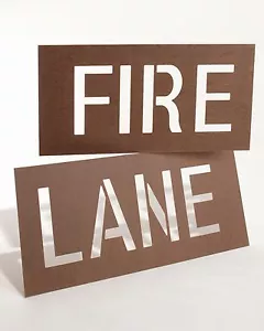 FIRE LANE PARKING LOT STENCIL 10" LETTERS 2 PCS 36" AND 30" FREE SHIPPING - Picture 1 of 3