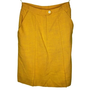 Falda Forrada a Lápiz Amarillo Mostaza Anne Klein Años 70 DE COLECCIÓN Hecha en Unión 4 - Imagen 1 de 9