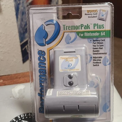Performance TremorPak Plus Memory Card for Nintendo 64 N64 New - Image 1 of 2