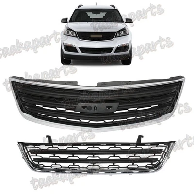 Front Bumper Upper Lower Grille Grill Black For 2013-2017 Chevy Traverse 4-Door - Imagem 1 de 4