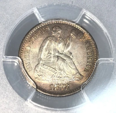 1872-S Seated Liberty Half Dime Mintmark Above Bow PCGS MS64 Strong Strike - Image 1 of 3