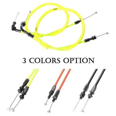 Paar gelb-orange-schwarzes Motordrosselkabel Gaszug für Honda CBR600RR 2007-2012 - Image 1 of 4