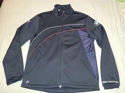 Puma BMW Motorsport Jacket Mens L Blue Zip Track Lightweight Fleece Racing - Image 1 of 4