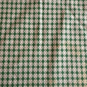 Vintage Stoff Mehlsack Futtersack Stoff 36” x 42” grün geometrisch - Bild 1 von 4