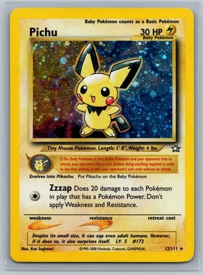 Juego de cartas coleccionables Pokémon Pichu #012/111 Neo Genesis Foto 1 de 2