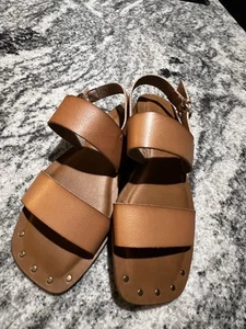 Universal Thread Women's Becca Studded Ankle Strap Sandals 7.5 Tan - Picture 1 of 3