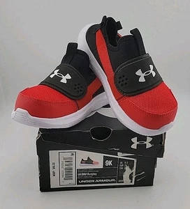 Under Armour Runplay Slipon Kids Size 9K Red White Black 3024212-600 New In Box - Foto 1 di 6