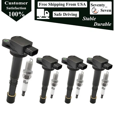 Ignition Coil & Spark Plug For Acura RSX CSX 2.0L L4 30520-PNA-007 4pcs - Imagem 1 de 4
