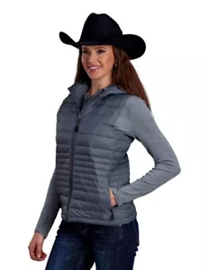 Roper Western Vest Womens Zip Quilted Down Blue 03-098-0685-6001 BU - Picture 1 of 2