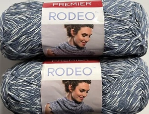 (2) Premier RODEO Yarn MEDIUM INDIGO#1066-16 White Indigo, 5.29 oz. - Picture 1 of 8
