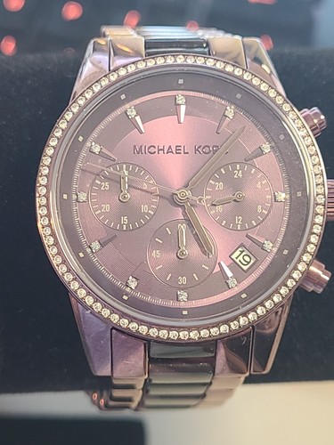 Orologio Michael Kors viola acciaio inox MK6720 con chiusura a clip a pulsante