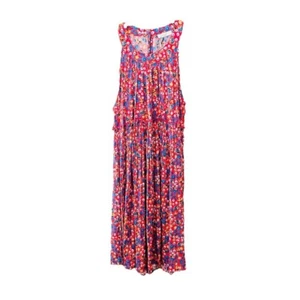 NWT Easel women’s summer floral halter midi dress wedding guest SZ M red blue - Picture 1 of 9