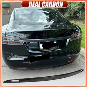 Ajuste para Tesla Modelo S 2016-2021 CARBONO REAL Tapa del maletero trasero Tapa del portón trasero Embellecedores - Imagen 1 de 15