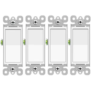 Interruptor de luz de 3 vías GREENCYCLE paquete de 4 interruptor basculante de tres vías 15A 120/277V - Imagen 1 de 9