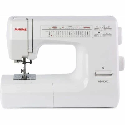 Janome Top of the Line HD5000 White Heavy Duty Sewing Machine Bonus Refurbished - Image 1 of 4