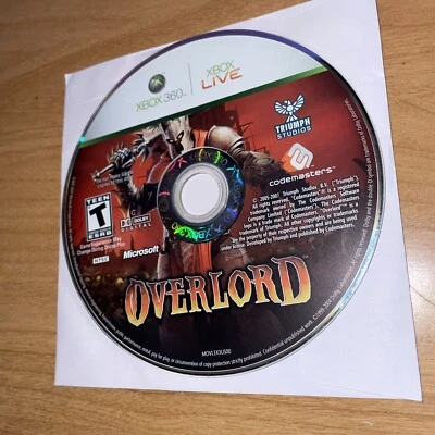 Overlord (Microsoft Xbox 360, 2007) Disc Only Tested Working Ships Next Day!! - Image 1 of 2