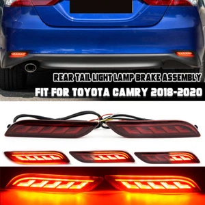 2X Parachoques Trasero Rojo Toyota Camry 2018-2020 Reflector Luz Freno Trasera Dinámica - Imagen 1 de 13