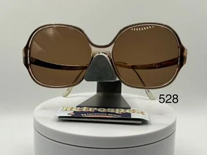 Vintage Oversize Sunglasses | Drop Temple Style | Brown Lens | Brown/Gold Frame - Picture 1 of 10