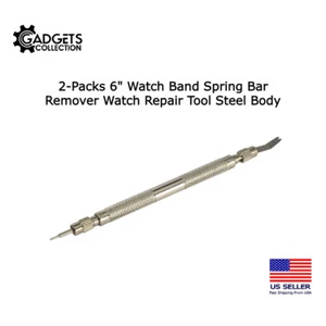 2pk 6" Wrist Watch Band Pin Pusher Spring Bar Strap Link Remover Repair Pry Tool - Picture 1 of 7