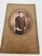 Cabinet Card Photo Antique ephemera portrait Haunted 1900s creepy boy Diploma NY