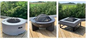 GSD Fire Pit Large Faux Concrete – MgO BBQ Grill Bowl for Garden/Patio! 3 Styles
