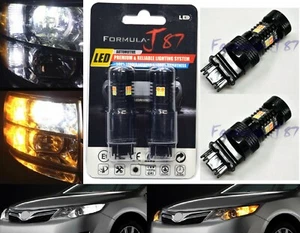 Luz de conmutación LED 3030 blanca ámbar 3157 dos bombillas señal de giro frontal DRL E - Imagen 1 de 12