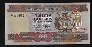 ISOLE SALOMONE (1) BANCONOTA DA 20 DOLLARI ND (1996) P 21 CROCCANTE NON IN CIRCOLAZIONE - Foto 1 di 2