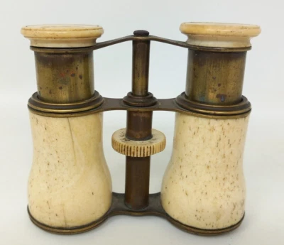 Antique Bone & Brass Opera Horse Racing Binoculars - Image 1 of 4