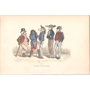 GRANDVILLE - Original Antique Mid-19th Century Hand-Colored Lithograph - XLV - Picture 1 of 1
