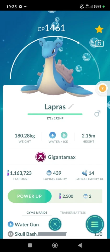 Gigantamax Lapras Pokémon Go Trade - Image 1 of 3