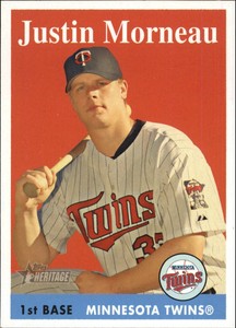 2007 Topps Heritage Minnesota Twins Baseball Card #450 Justin Morneau