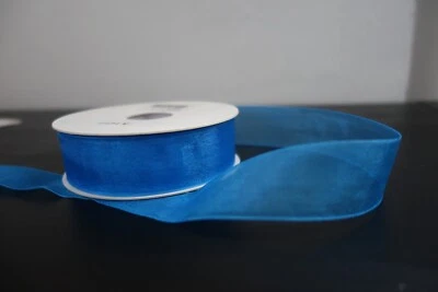 VIVANT organza, Chiffonband, Blau, 50m x 25 mm - Bild 1 von 4