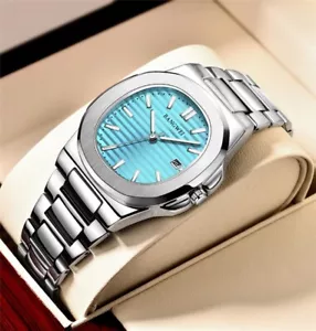 Mens Luxury Stainless Steel Wristwatch Quartz Sports Waterproof Luminous Watch - Picture 1 of 10