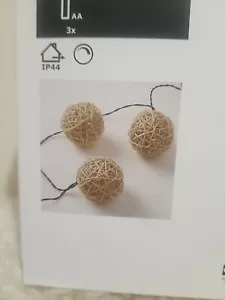 IKEA SOLVINDEN 12 Lights LED String Light Indoor/Outdoor Battery Operated Brown - Picture 1 of 3