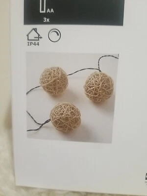 IKEA SOLVINDEN 12 Lights LED String Light Indoor/Outdoor Battery Operated Brown - Image 1 of 3