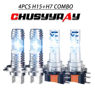 4x de faros LED H15+H7 con luz alta y baja para Jaguar XE 2017-2018 2019 Foto 1 de 4