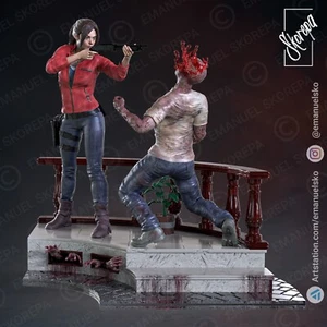 Claire Redfield Diorama Resident Evil 2 resina escala modelo kit sin pintar impresión 3d - Imagen 1 de 5