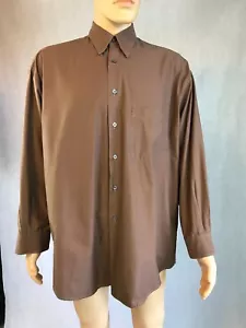 Ermenegildo Zegna Sports Dress Shirt Cotone Ritorto Brown Men Small Button Down - Picture 1 of 8